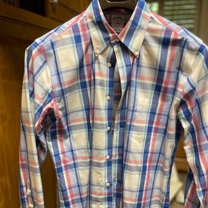 Brooks Brothers, Medium, Plaid with multiple colors (white/blue/pink)